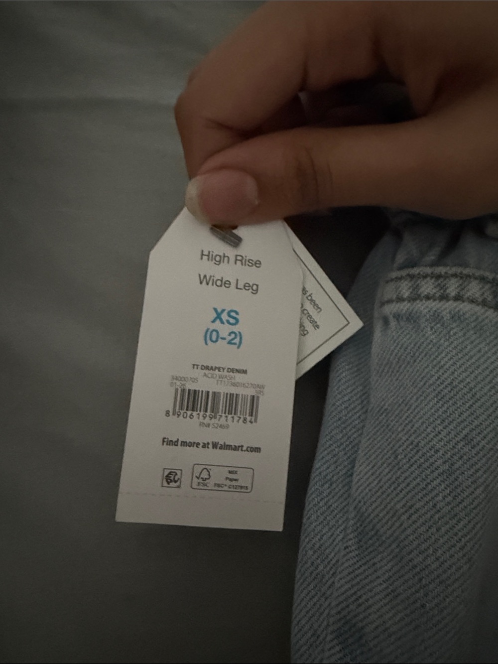 Time and Tru Light Blue Wide-Leg Paperbag Jeans - Picture 4 of 4